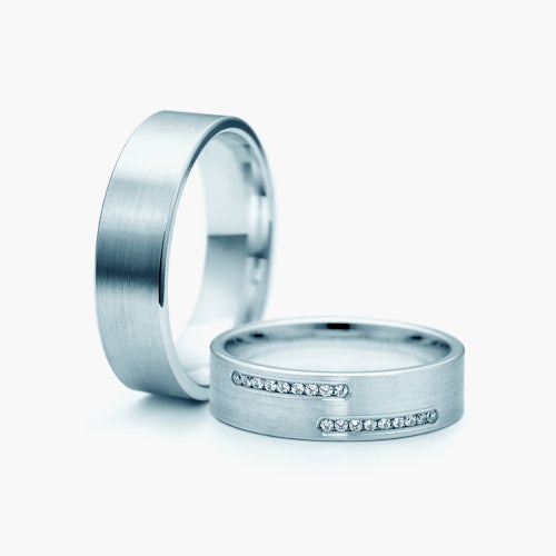 Obrączki ślubne: białe złoto, płaskie, 5,3 mm